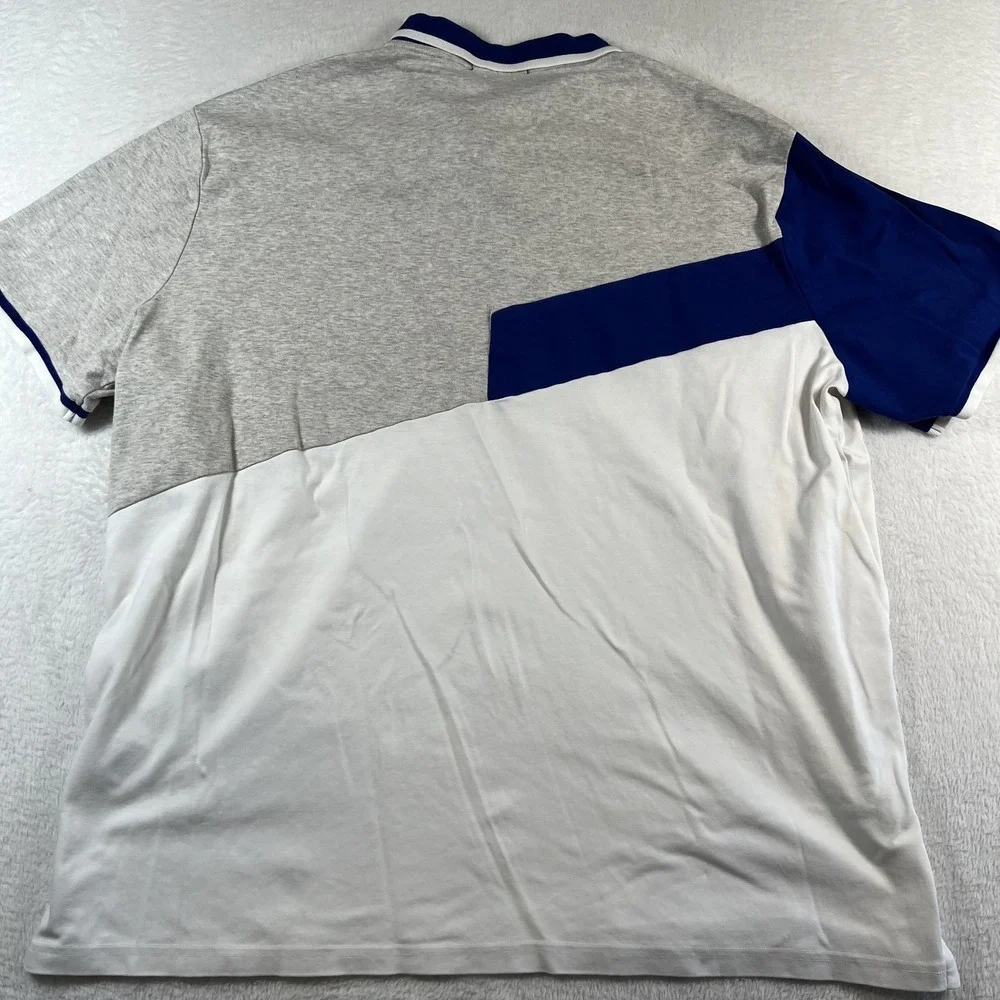 Polo Ralph Lauren Polo Shirt Mens XL Gray Blue White Colorblock Classic Pony
